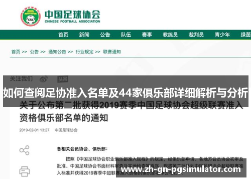 如何查阅足协准入名单及44家俱乐部详细解析与分析
